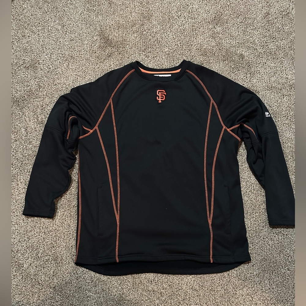 Majestic San Francisco Giants Black and Orange Athletic Shirt